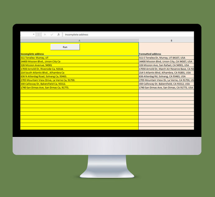 Standardize/Validate Addresses in Excel - Address Cleanser